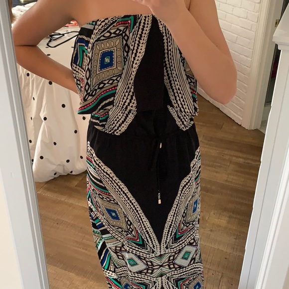 Mossimo Strapless Black Printed Dress (Womens S) - Picture 5 of 9